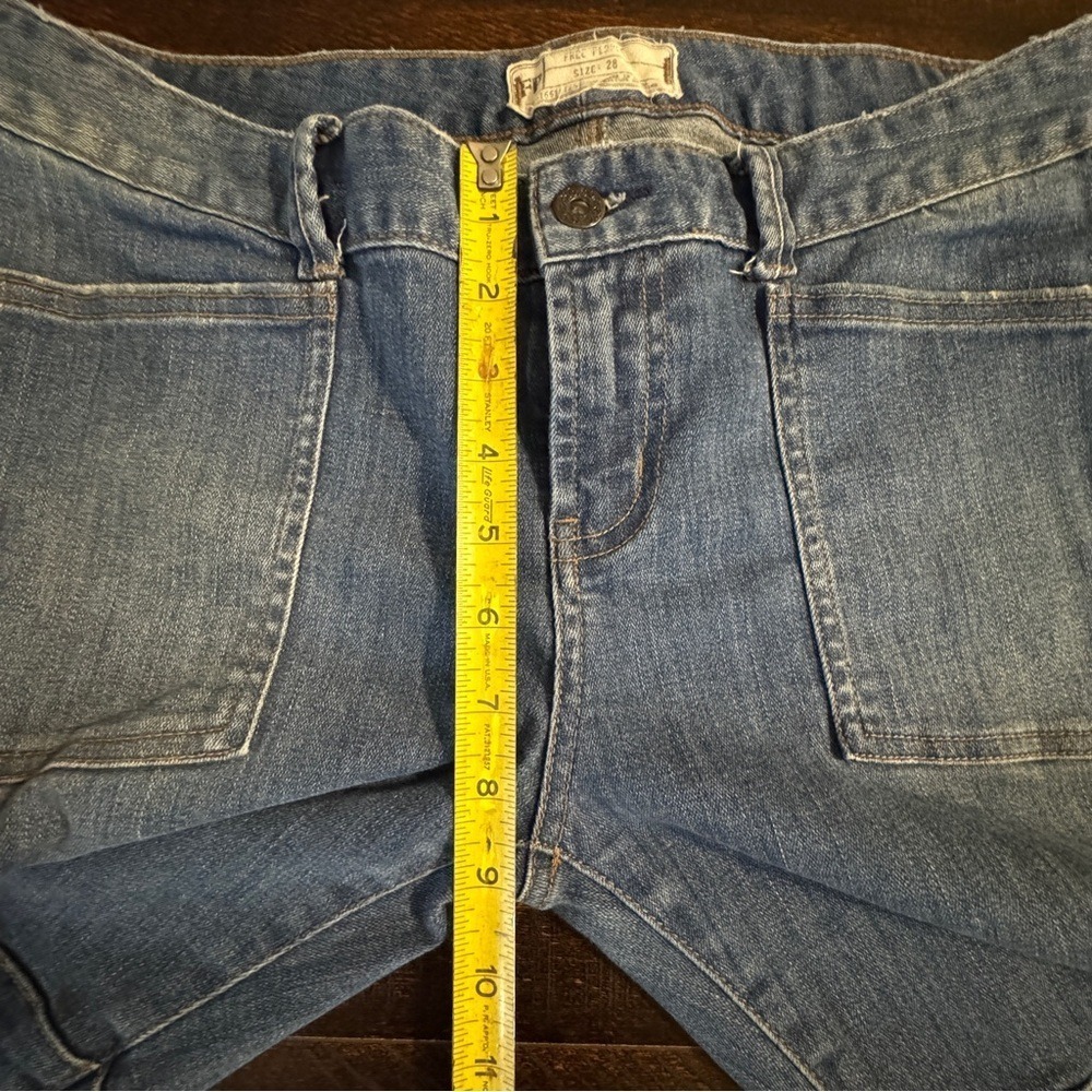 Free People Moto Skinny Distressed Jeans Blue 28 Edgy Biker Utility Denim - Picture 15 of 17